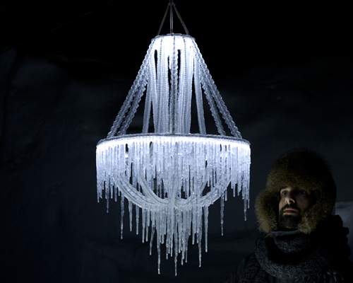 arturo erbsman ices polar light into atmospheric chandelier