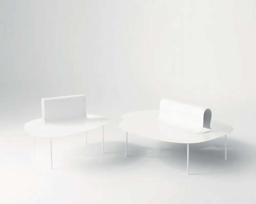 desalto's softer than steel furniture collection by nendo delicately folds like paper