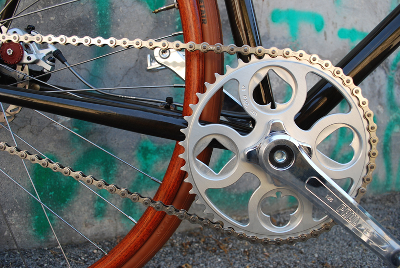 ucycles custom builds fixed-gear bike with ghisallo wood wheels