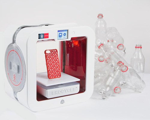 ekocycle cube by will.i.am + coca-cola 3D prints using recycled plastic bottles