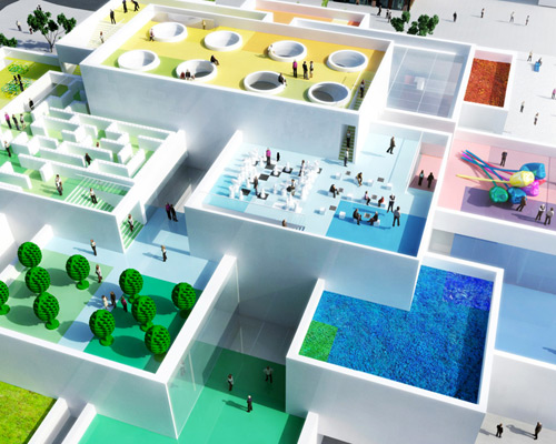 first bricks laid on BIG-designed LEGO house in denmark