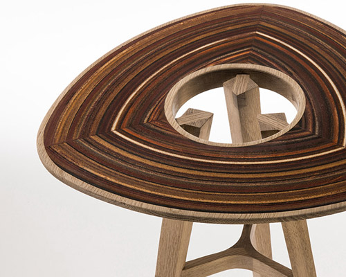 avi fedida adorns grit furniture series with sandpaper patterns