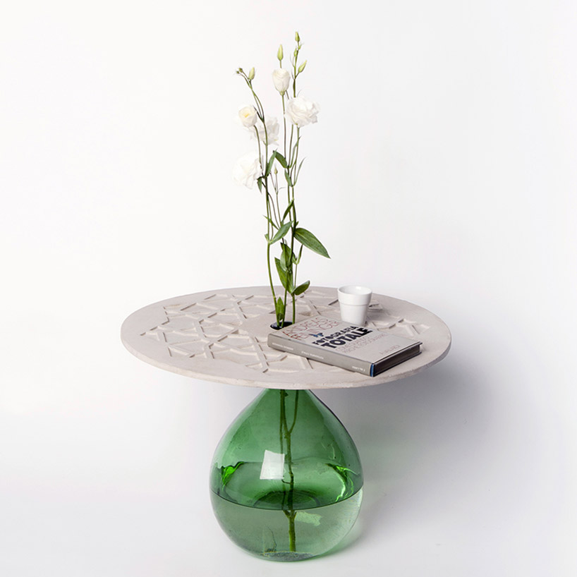 daevas nodo coffee table pattern concrete wine container