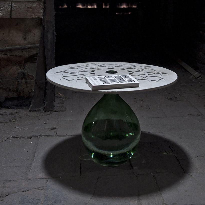 daevas nodo coffee table pattern concrete wine container