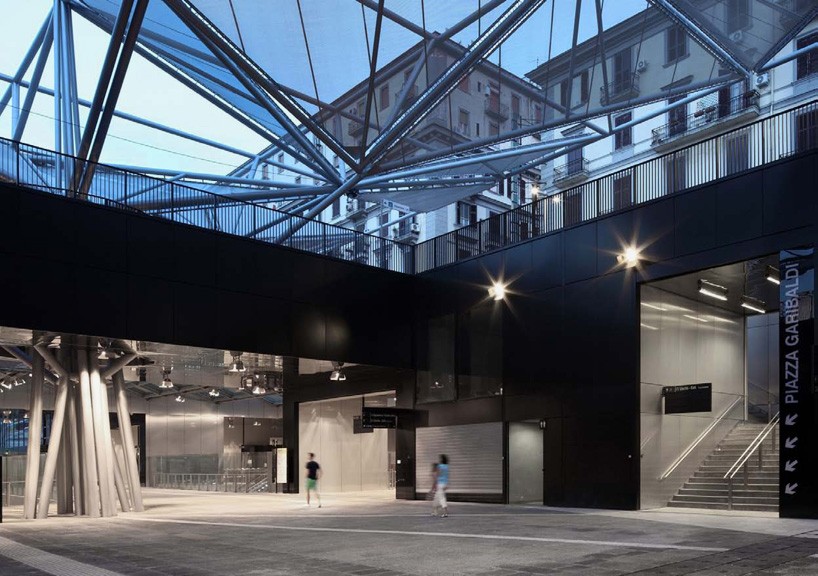 dominique perrault floats angular canopy over piazza garibaldi station in naples