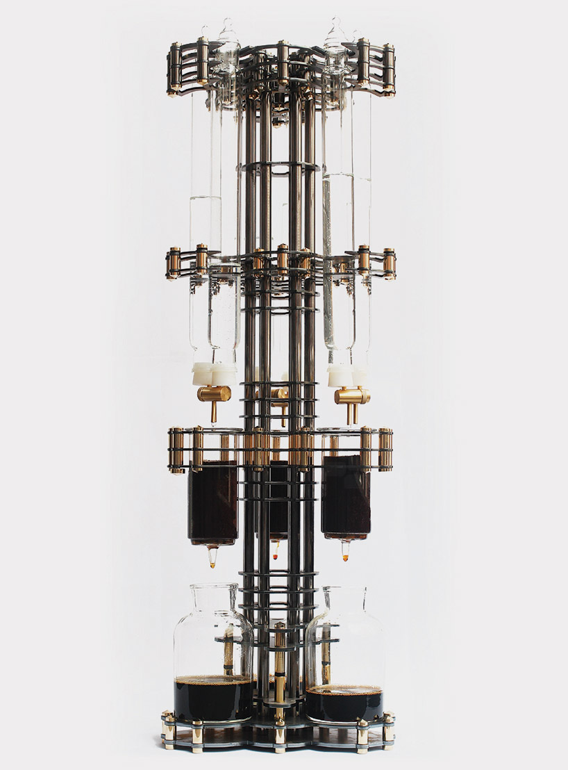 dutch lab reveals architectural steampunk cold drip coffee machine