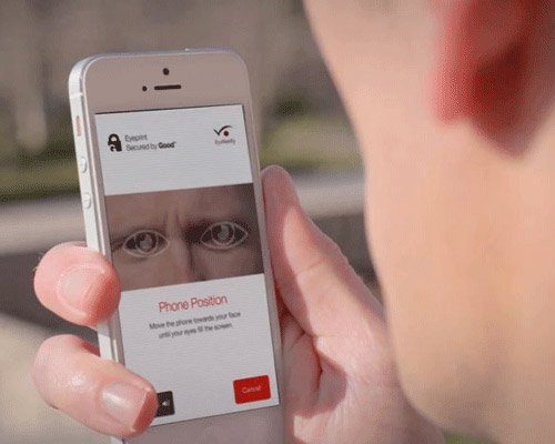 the eyeverify eyeprint ID scanner protects users' mobile data