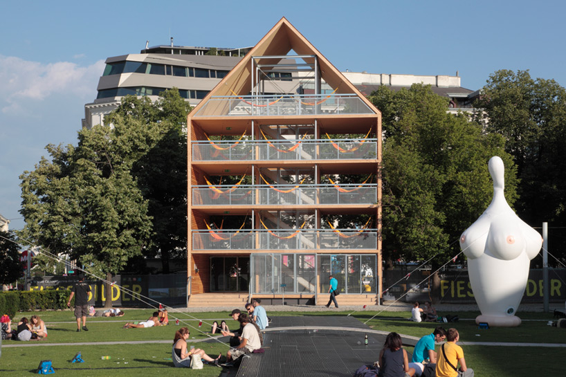 hammock house by heri&salli rebuilt for second incarnation in vienna