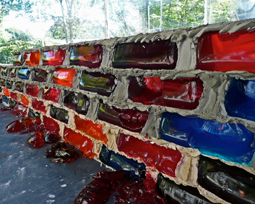 lisa hein + robert seng build a wall of jello bricks