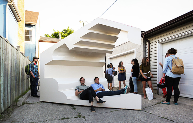 flipping properties by jimenez lai installed in toronto alleyway