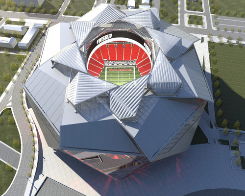 360 architecture covers new atlanta stadium with 8-sided retractable roof