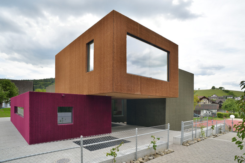 L3P architekten stacks colorful blocks for weiach kindergarten in switzerland