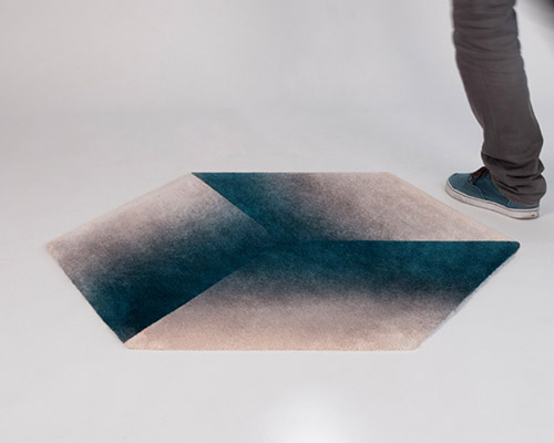luis nascimento manufactures hand-tufted gradient rug