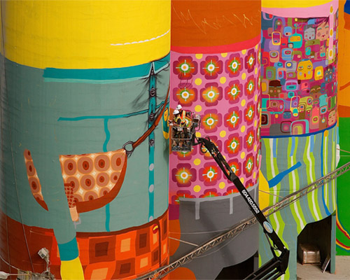 OSGEMEOS colorizes six giant silos on vancouver's granville island