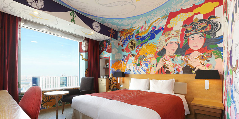 japanese artists hand-paint murals in rooms for park hotel tokyo