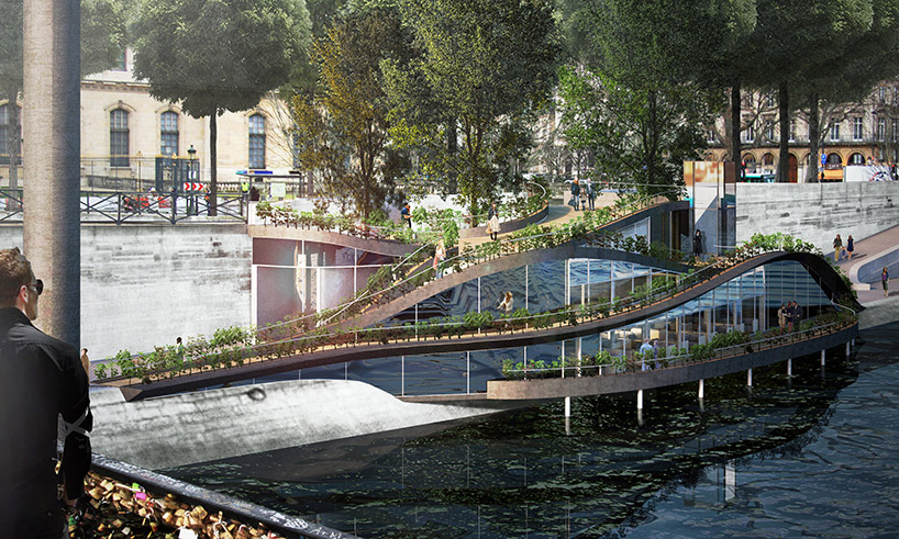 paul fraillon imagines champagne bar in paris along the river seine