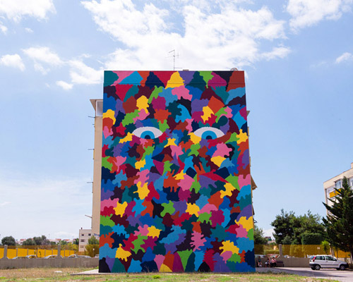 pigment workroom colorize social housing neighborhood in bari