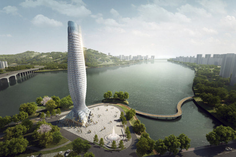 RMJM brightens riverside district in china with LED observation tower