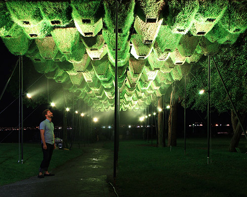 matthew soules suspends pyramidal plant architecture in vancouver