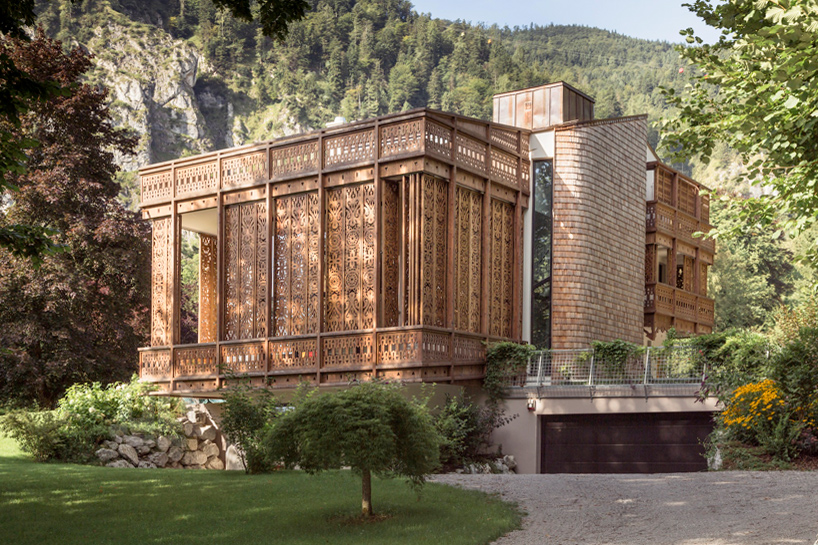 private residence by alexander diem features patterned timber façade