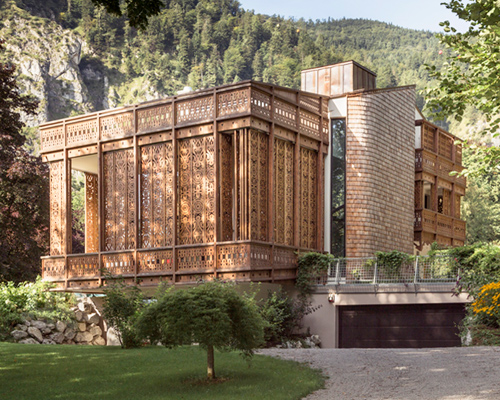 private residence by alexander diem features patterned timber façade