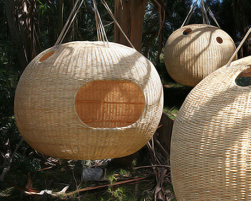 ana rascovsky suspends village of woven nido dwellings above buenos aires