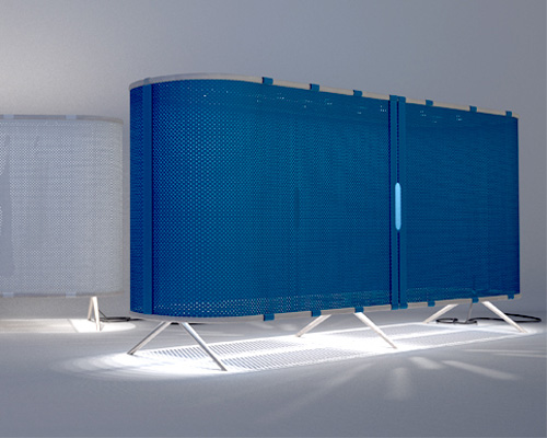 atschulz design imagines perforated floor lamp + wardrobe hybrid