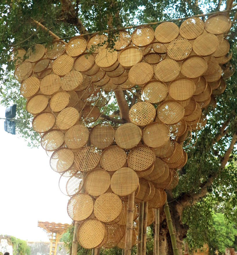 budi pradono architects weaves treehouse with bamboo modules