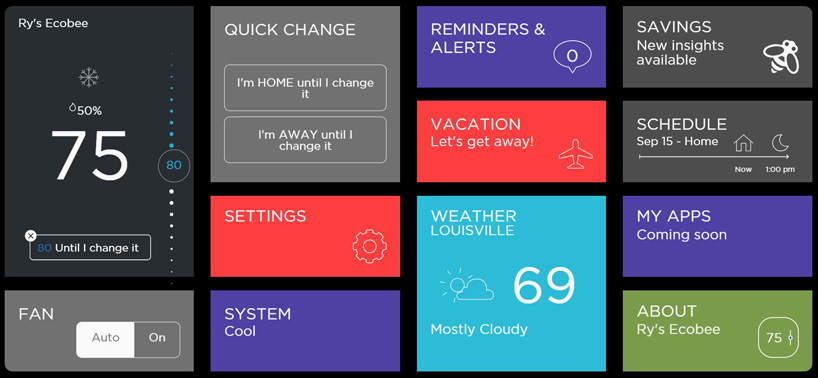 ecobee3 smart thermostat connects the home with wireless remote sensors