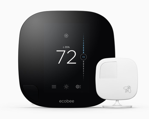 ecobee3 smart thermostat connects the home with wireless remote sensors