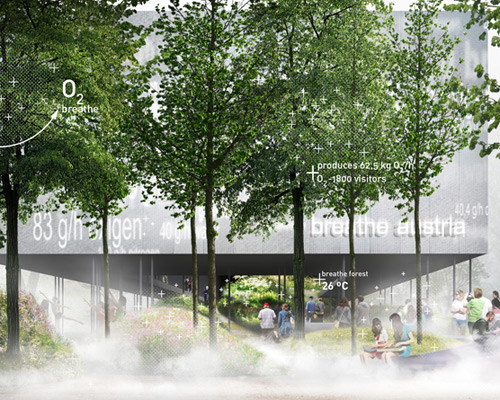 austrian pavilion creates sensory forest for expo milano 2015