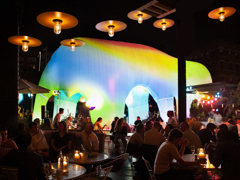 friendswithyou inflates vibrant light cave at the standard hotel in NYC