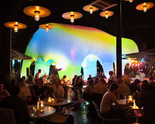 friendswithyou inflates vibrant light cave at the standard hotel in NYC