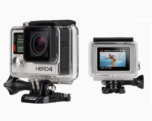internet-enabled GoPro HERO4 action sports camera shoots video in 4K