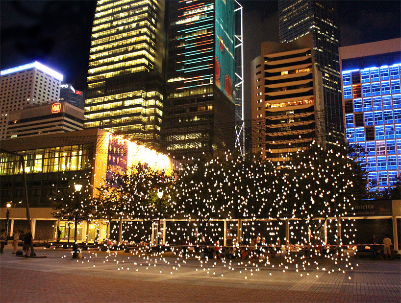 jim campbell suspends scattered light in hong kong