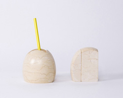 jinsik kim sculpts stone age collection from colored marble