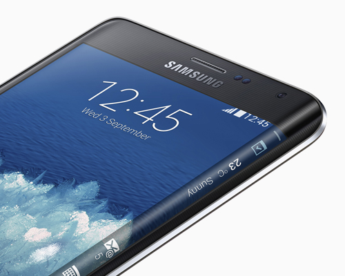 samsung's galaxy note edge smartphone features curved OLED display