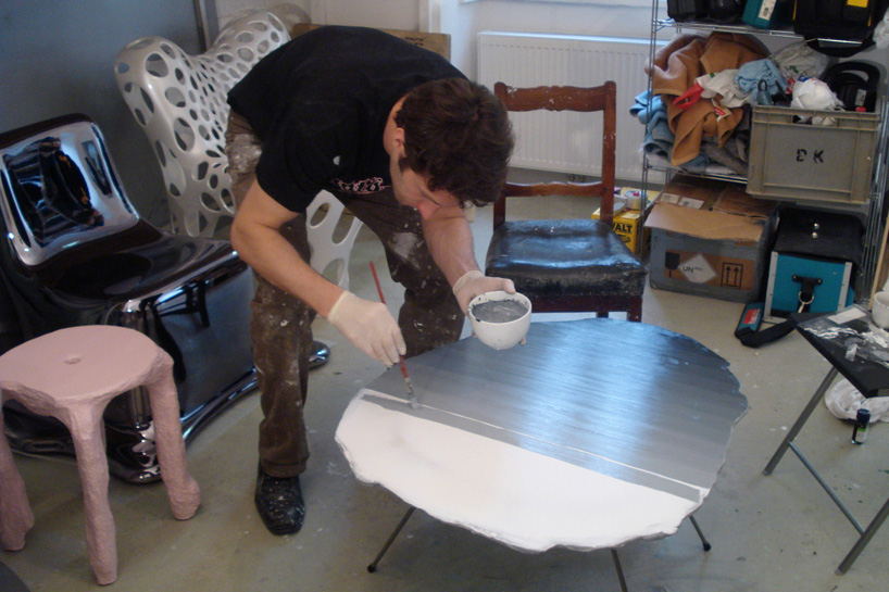 philipp aduatz canvas tables furniture oil painting tent london london design festival