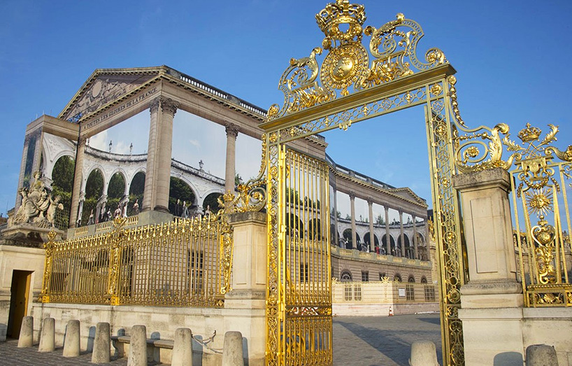 pierre delavie wraps palace of versailles in dior trompe l'oeil canvas