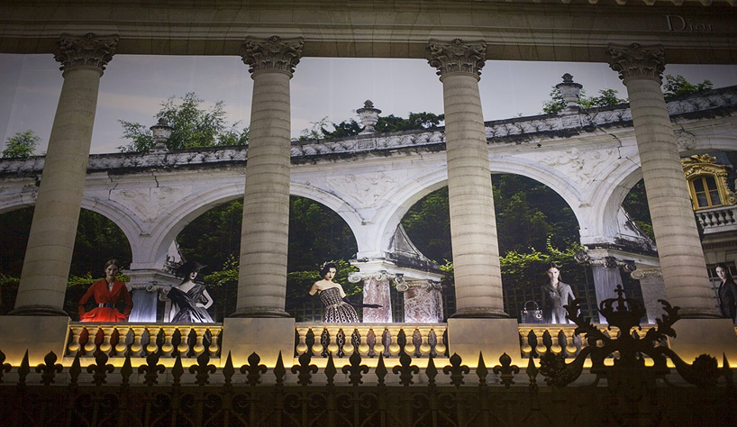 pierre delavie wraps palace of versailles in dior trompe l'oeil canvas