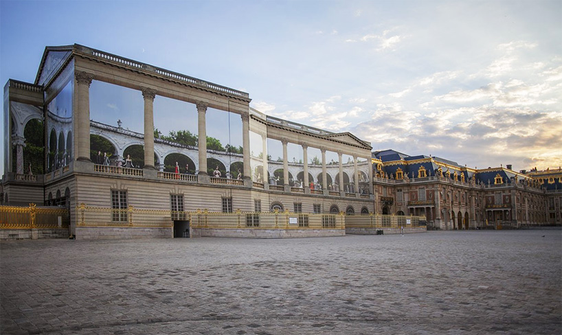 pierre delavie wraps palace of versailles in dior trompe l'oeil canvas
