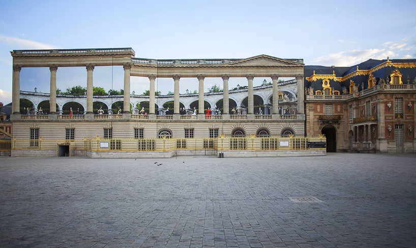 pierre delavie wraps palace of versailles in dior trompe l'oeil canvas