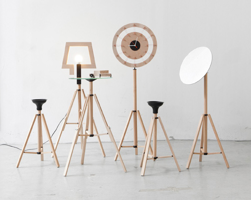 poorex introduces furniture collection with tripod base structure