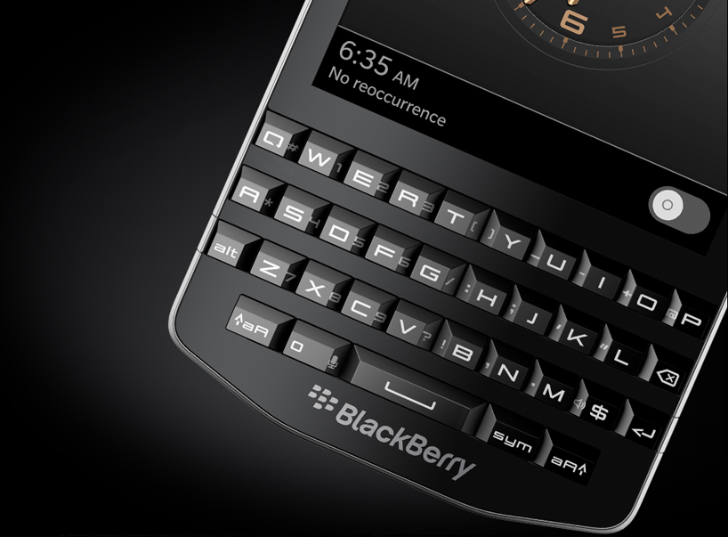 porsche design blackberry P'9983 smartphone reflects automotive style