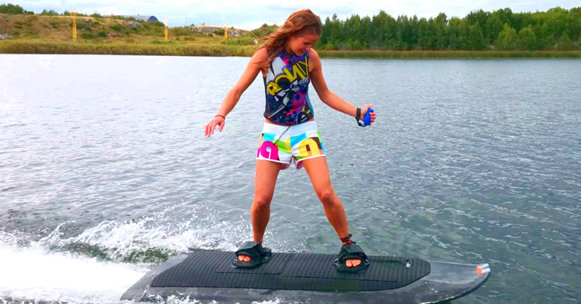 radinn electric powered wakeboard commanded by a wireless ...