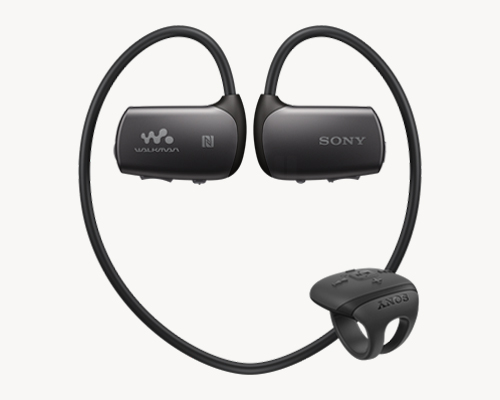sony waterproof walkman headphones adds remote ring to control music