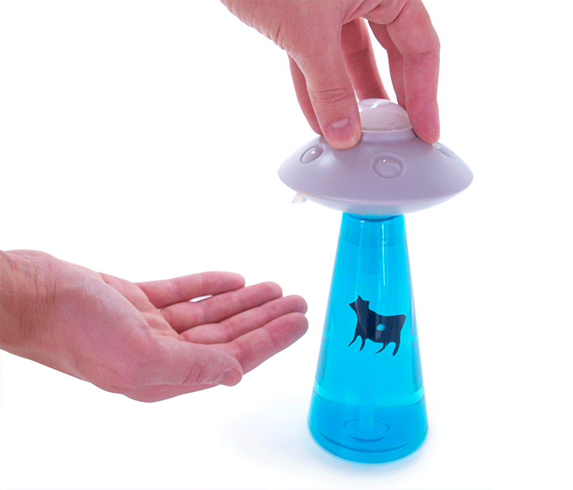 duncan shotton abducts dirt from your hands with UFO soap pump