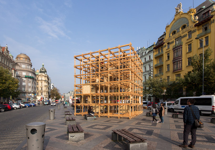 H3T architects set designblok observatory cube in prague's city center
