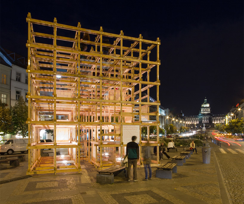 H3T architects perch observatory cube above prague city center
