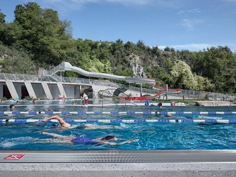 NAU architecture bains de geronde baths switzerland designboom